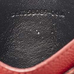 Saint Laurent Red Matelassé Leather Monogram Card Holder