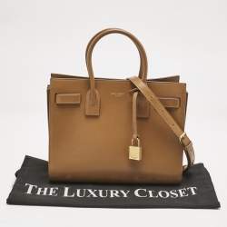Saint Laurent Brown Leather Baby Classic Sac De Jour Tote