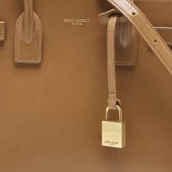 Saint Laurent Brown Leather Baby Classic Sac De Jour Tote