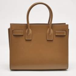 Saint Laurent Brown Leather Baby Classic Sac De Jour Tote