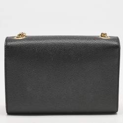 Saint Laurent Black Leather Small Monogram Kate Chain Bag