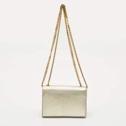 Saint Laurent Gold Leather Small Kate Chain Bag