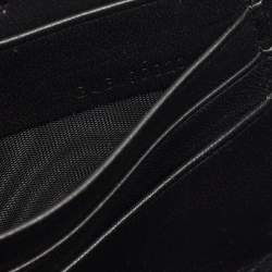 Saint Laurent Black/Cream Zebra Print Snakeskin Kate Strap Wallet
