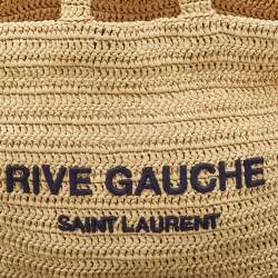 Saint Laurent Natural Raffia Rive Gauche Tote