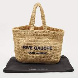 Saint Laurent Natural Raffia Rive Gauche Tote