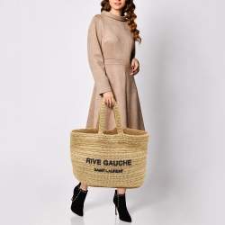 Saint Laurent Natural Raffia Rive Gauche Tote