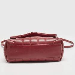 Saint Laurent Red Matelassé Leather Toy Loulou Crossbody Bag