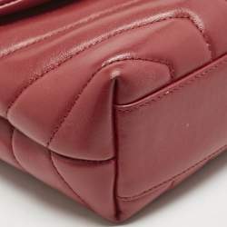Saint Laurent Red Matelassé Leather Toy Loulou Crossbody Bag