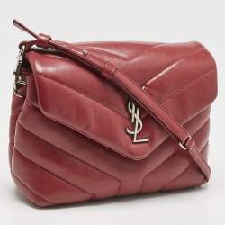 Saint Laurent Red Matelassé Leather Toy Loulou Crossbody Bag
