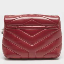 Saint Laurent Red Matelassé Leather Toy Loulou Crossbody Bag