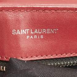 Saint Laurent Red Matelassé Leather Toy Loulou Crossbody Bag