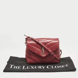 Saint Laurent Red Matelassé Leather Toy Loulou Crossbody Bag