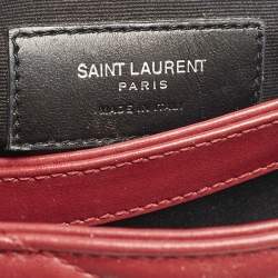 Saint Laurent Red Matelassé Leather Toy Loulou Crossbody Bag