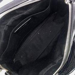 Saint Laurent Paris Black Leather Roux Camera Bag