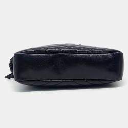Saint Laurent Paris Black Leather Roux Camera Bag