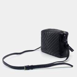Saint Laurent Paris Black Leather Roux Camera Bag