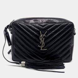 Saint Laurent Paris Black Leather Roux Camera Bag