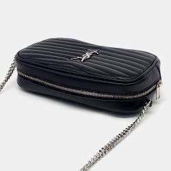 Saint Laurent Paris Black Leather Mini Lou Crossbody Bag