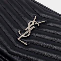 Saint Laurent Paris Black Leather Mini Lou Crossbody Bag