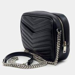 Saint Laurent Paris Black Leather Mini Lou Crossbody Bag