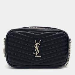 Saint Laurent Paris Black Leather Mini Lou Crossbody Bag