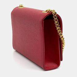 Saint Laurent Paris Red Leather Monogram Mini Crossbody Bag