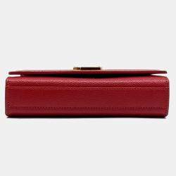 Saint Laurent Paris Red Leather Monogram Mini Crossbody Bag
