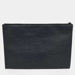 Saint Laurent Paris Black Leather Clutch