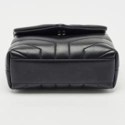 Saint Laurent Black Matelassé Leather Toy Loulou Crossbody Bag