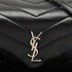 Saint Laurent Black Matelassé Leather Toy Loulou Crossbody Bag