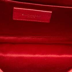 Saint Laurent Red Texured Leather Y Line Clutch