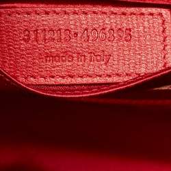 Saint Laurent Red Texured Leather Y Line Clutch
