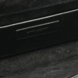 Saint Laurent Black Ceramic Effect Leather Cassandre Tassel Clutch