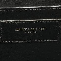 Saint Laurent Black Ceramic Effect Leather Cassandre Tassel Clutch