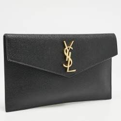 Saint Laurent Black Leather Uptown Pouch