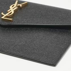Saint Laurent Black Leather Uptown Pouch