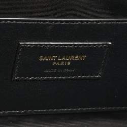Saint Laurent Black Matelasse Carre Leather Cassandre Camera Bag