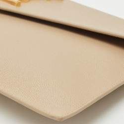 Saint Laurent Beige Leather Uptown Pouch