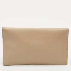Saint Laurent Beige Leather Uptown Pouch