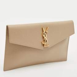 Saint Laurent Beige Leather Uptown Pouch