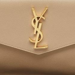 Saint Laurent Beige Leather Uptown Pouch