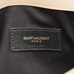 Saint Laurent Beige Leather Uptown Pouch
