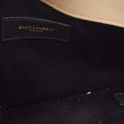 Saint Laurent Beige Leather Uptown Pouch