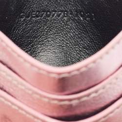 Saint Laurent Metallic Pink Leather Monogram Card Case