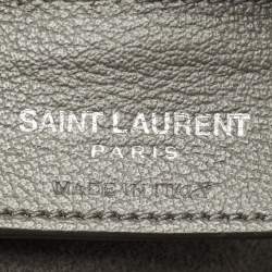 Saint Laurent Grey Leather Fringe E/W Shopping Tote