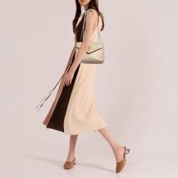 Saint Laurent Beige Matelassé Leather Small Loulou Shoulder Bag