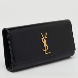 Saint Laurent Black Patent Leather Kate Clutch