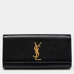 Saint Laurent Black Patent Leather Kate Clutch