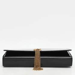 Saint Laurent Black Patent Leather Kate Tassel Clutch