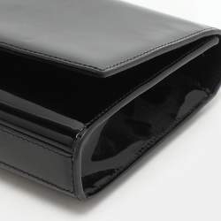Saint Laurent Black Patent Leather Kate Tassel Clutch